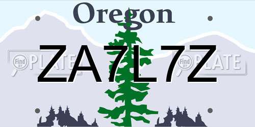 ZA7L7Z Oregon License Plate