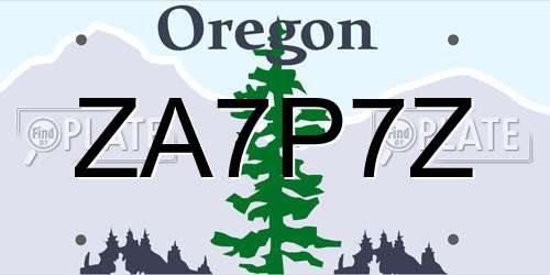 ZA7P7Z Oregon License Plate