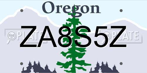 ZA8S5Z Oregon License Plate