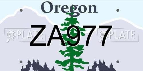 ZA977 Oregon License Plate