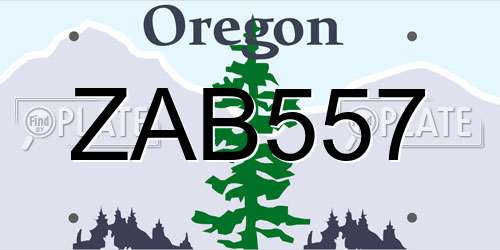 ZAB557 Oregon License Plate