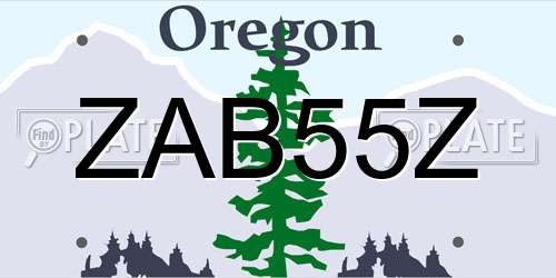 ZAB55Z Oregon License Plate
