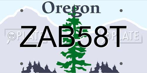 ZAB58T Oregon License Plate