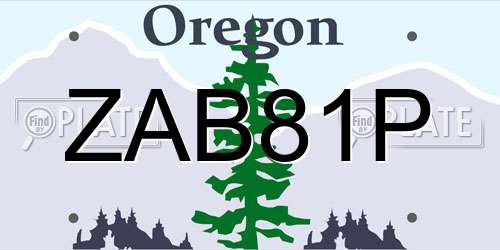ZAB81P Oregon License Plate