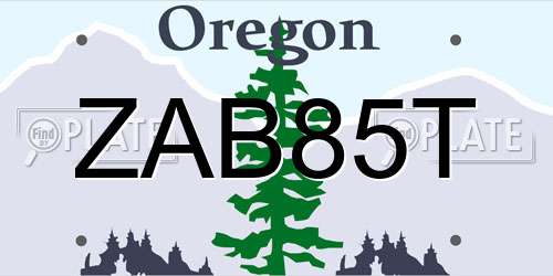 ZAB85T Oregon License Plate