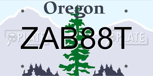 ZAB88T Oregon License Plate