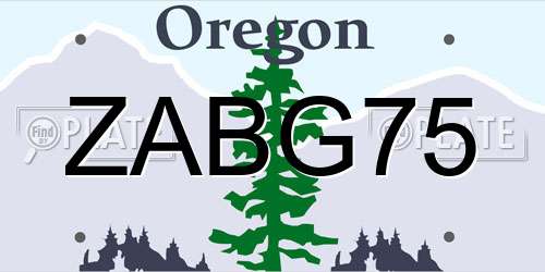 ZABG75 Oregon License Plate