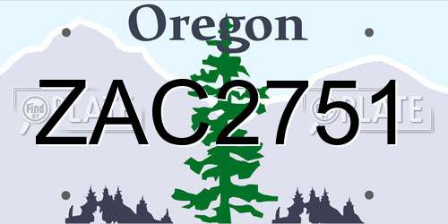 ZAC2751 Oregon License Plate