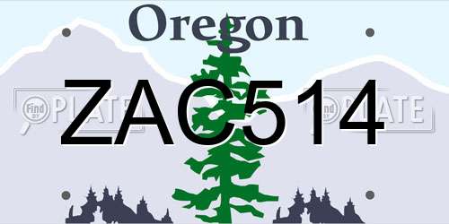 ZAC514 Oregon License Plate