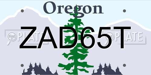 ZAD65T Oregon License Plate