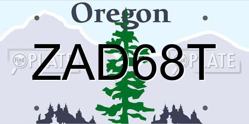 ZAD68T Oregon License Plate