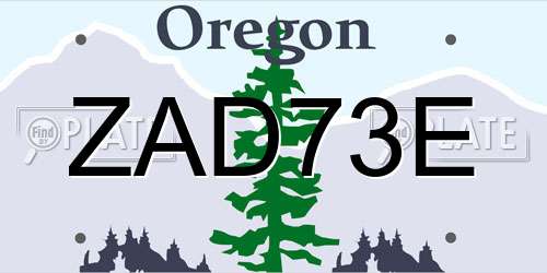 ZAD73E Oregon License Plate