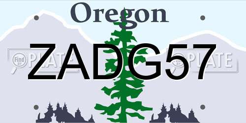 ZADG57 Oregon License Plate