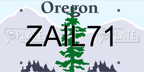 ZAIL71 Oregon License Plate