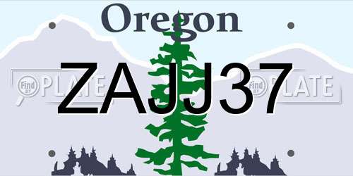 ZAJJ37 Oregon License Plate
