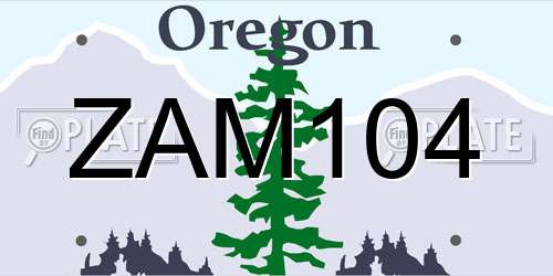 ZAM104 Oregon License Plate