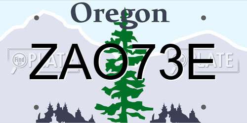 ZAO73E Oregon License Plate