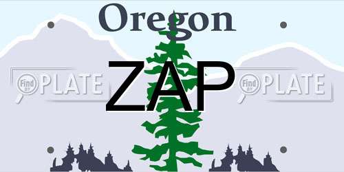 ZAP Oregon License Plate