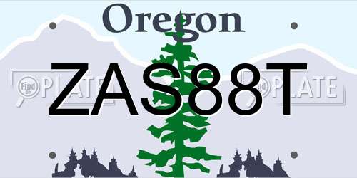 ZAS88T Oregon License Plate