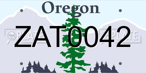 ZAT0042 Oregon License Plate