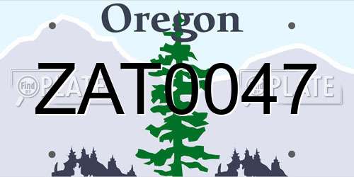 ZAT0047 Oregon License Plate