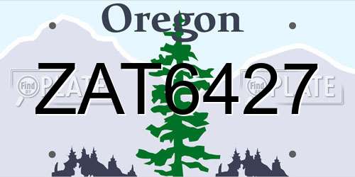 ZAT6427 Oregon License Plate