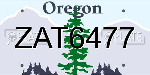 ZAT6477 Oregon License Plate