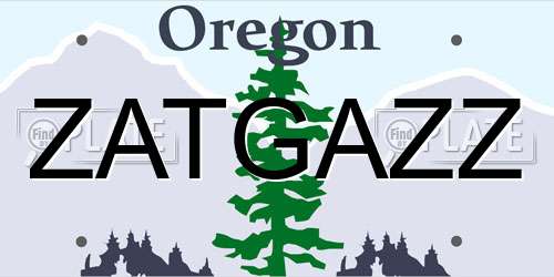 ZATGAZZ Oregon License Plate