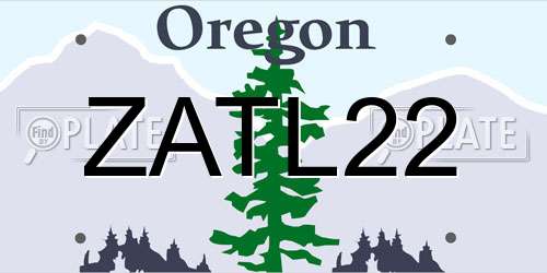 ZATL22 Oregon License Plate