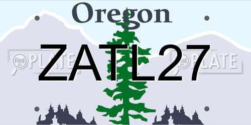 ZATL27 Oregon License Plate