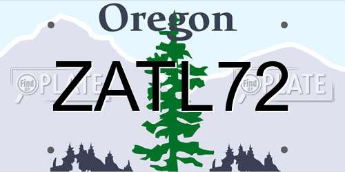 ZATL72 Oregon License Plate