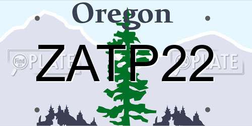 ZATP22 Oregon License Plate