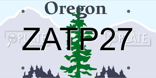 ZATP27 Oregon License Plate