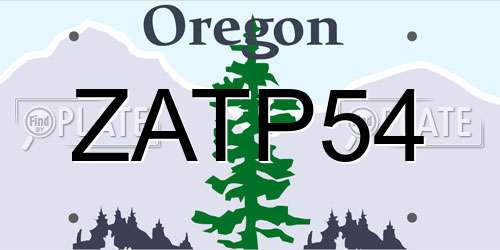 ZATP54 Oregon License Plate