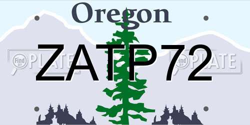 ZATP72 Oregon License Plate