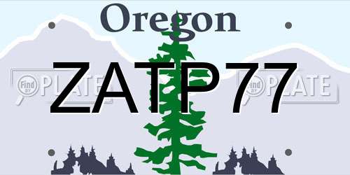 ZATP77 Oregon License Plate