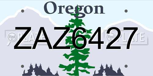 ZAZ6427 Oregon License Plate