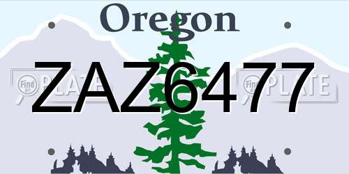 ZAZ6477 Oregon License Plate