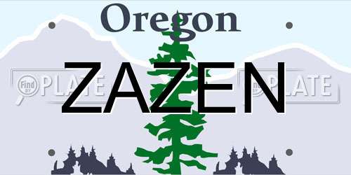 ZAZEN Oregon License Plate