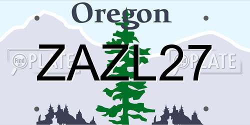 ZAZL27 Oregon License Plate