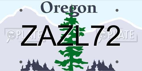 ZAZL72 Oregon License Plate
