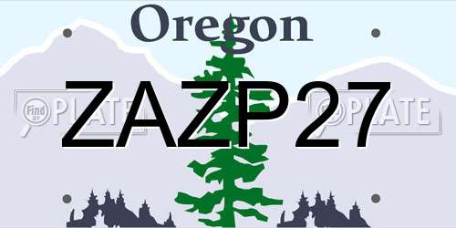 ZAZP27 Oregon License Plate