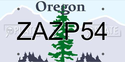 ZAZP54 Oregon License Plate