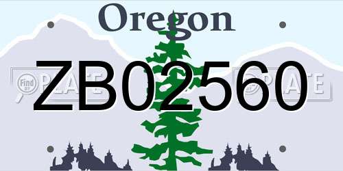 ZB02560 Oregon License Plate