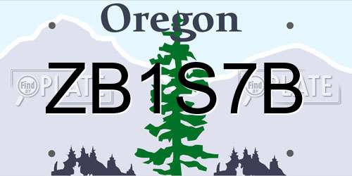 ZB1S7B Oregon License Plate