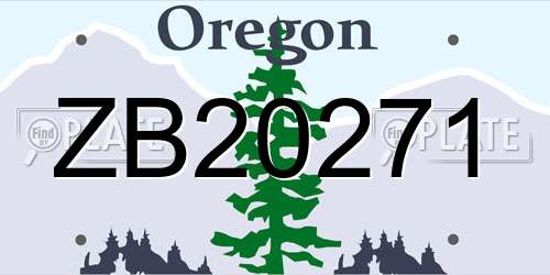 ZB20271 Oregon License Plate