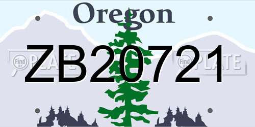 ZB20721 Oregon License Plate