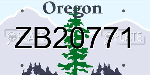 ZB20771 Oregon License Plate