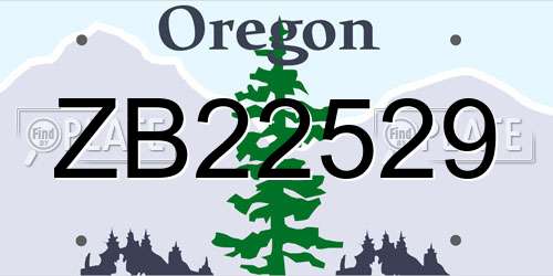 ZB22529 Oregon License Plate