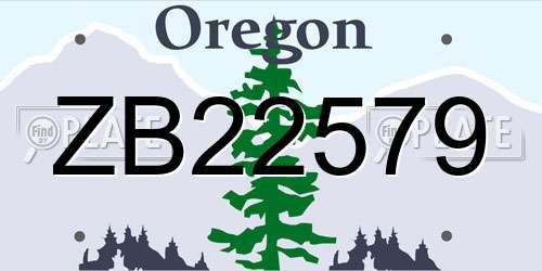 ZB22579 Oregon License Plate
